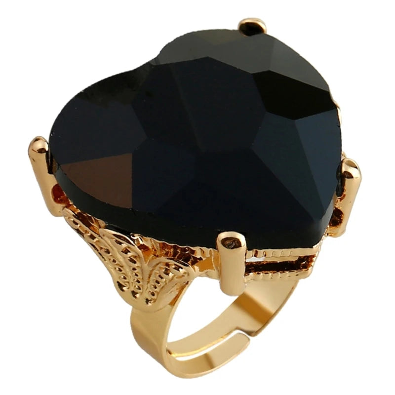 Heart Shaped Dating Rings – Adjustable Boho Alloy Couple & Party Rings