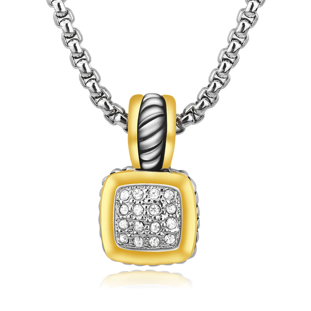 Fashion Delicate Tone-Plated Jewelry Set – Elegant Necklace & Earrings Combo