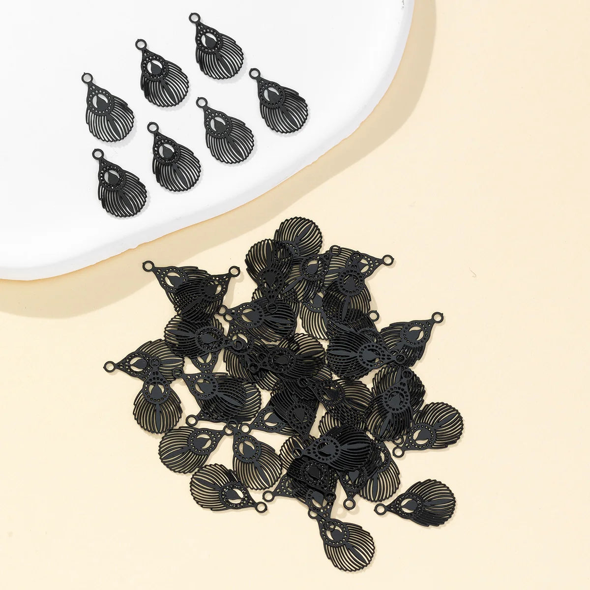 Black Filigree Charms – Elegant Stainless Steel Crafting Essentials