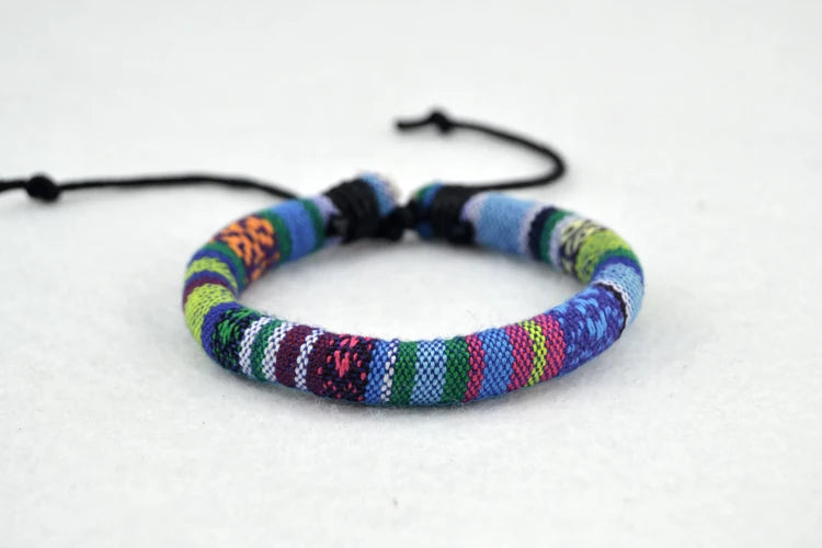 Cotton & Linen Charm Bracelets – Ethnic Style Adjustable Rope Bracelet