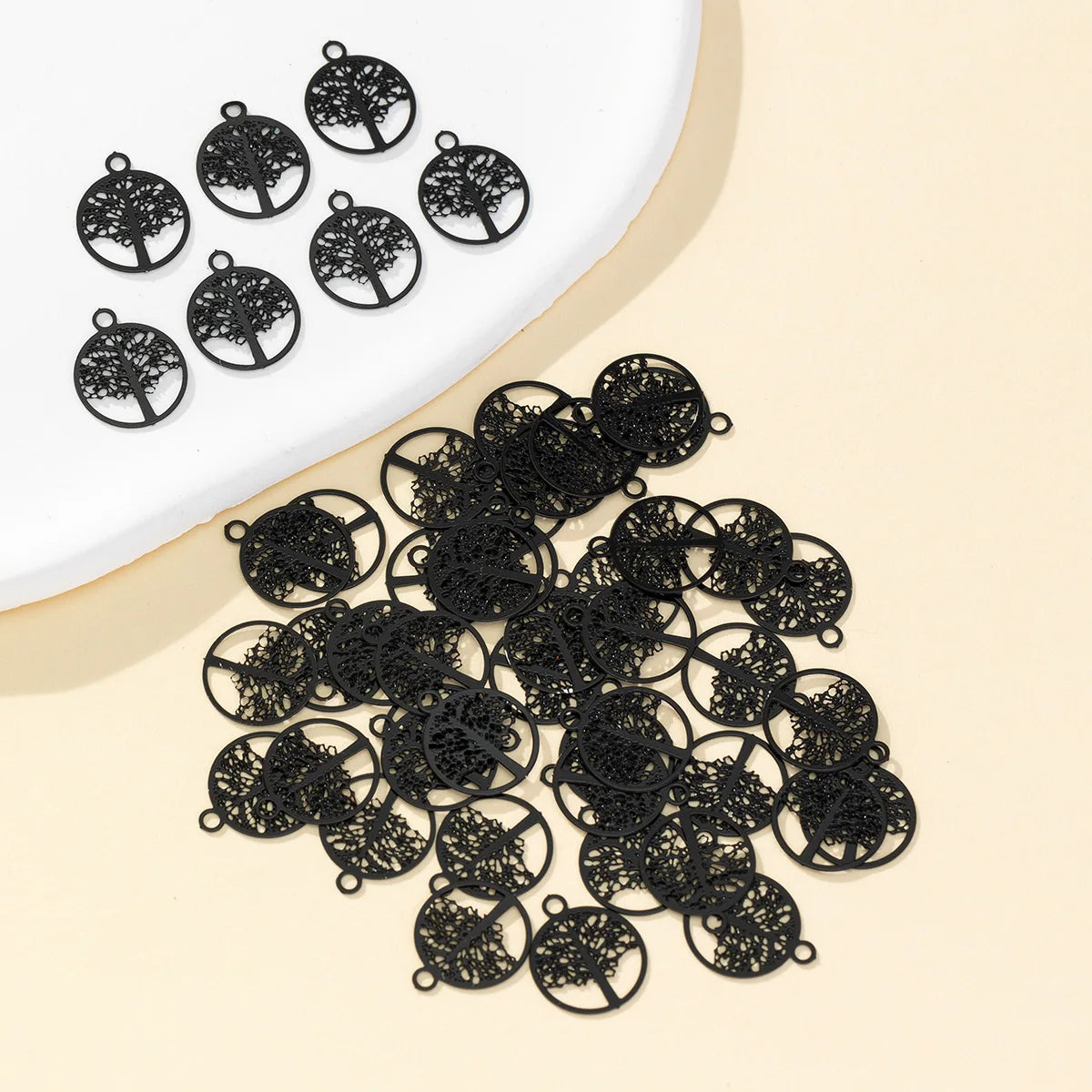 Black Filigree Charms – Elegant Stainless Steel Crafting Essentials