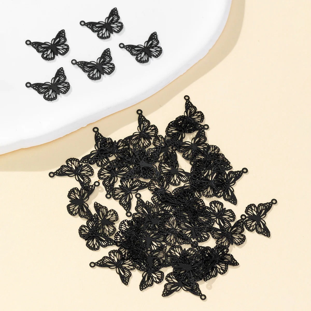 Black Filigree Charms – Elegant Stainless Steel Crafting Essentials