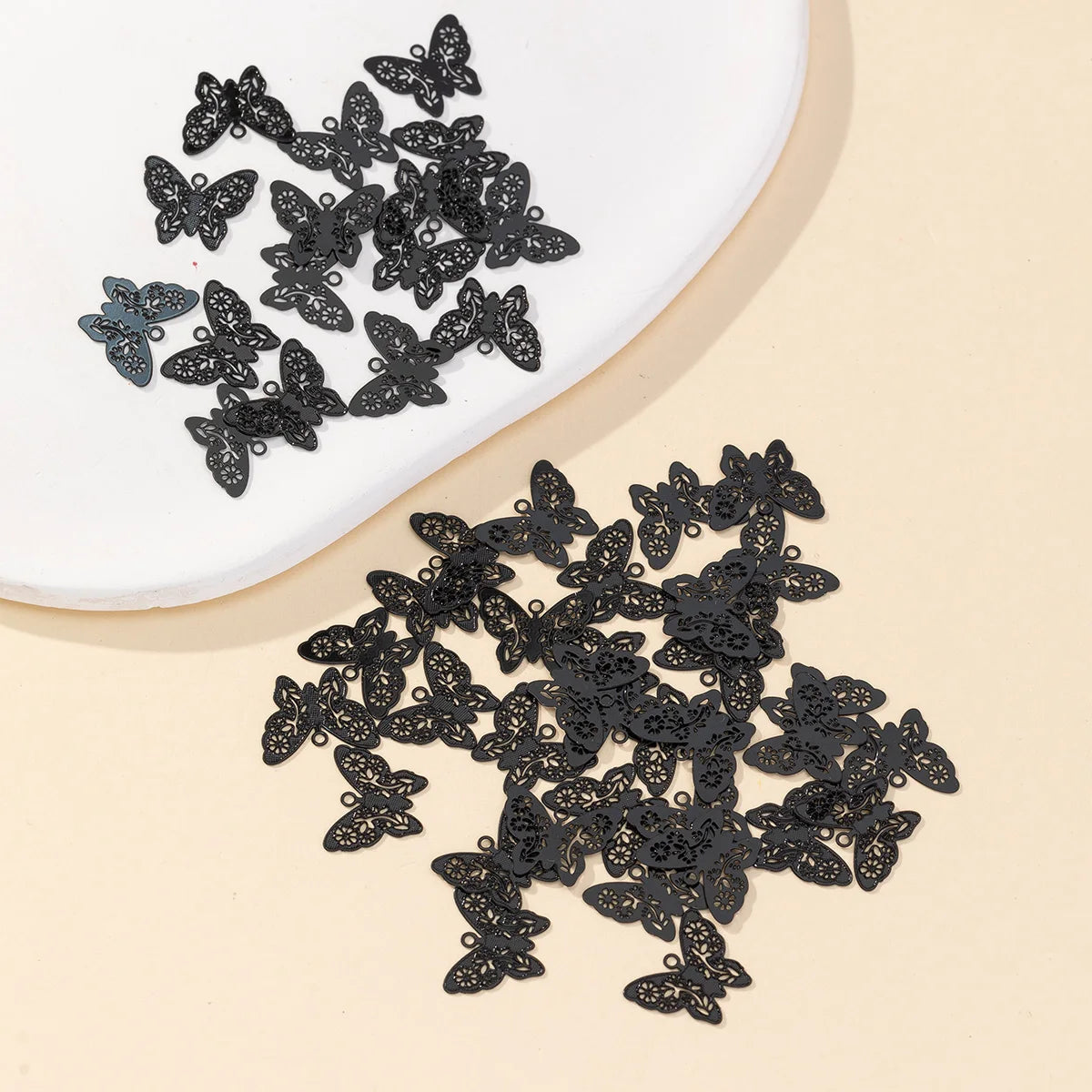 Black Filigree Charms – Elegant Stainless Steel Crafting Essentials