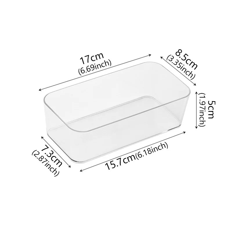 Clear Drawer Organizer Boxes – Transparent Plastic Storage Bins for Home & Offic