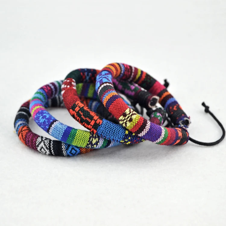 Cotton & Linen Charm Bracelets – Ethnic Style Adjustable Rope Bracelet