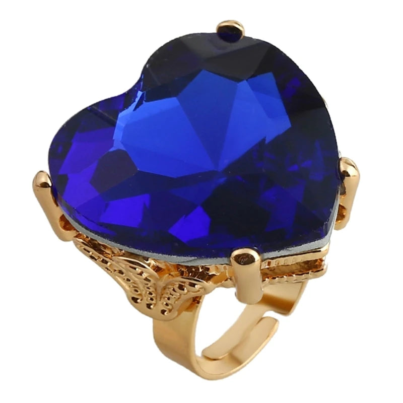 Heart Shaped Dating Rings – Adjustable Boho Alloy Couple & Party Rings