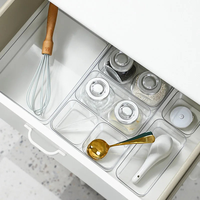 Clear Drawer Organizer Boxes – Transparent Plastic Storage Bins for Home & Offic