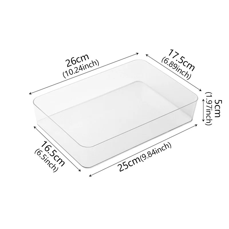Clear Drawer Organizer Boxes – Transparent Plastic Storage Bins for Home & Offic